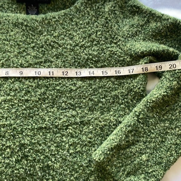 Josephine Chaus Green Wool Blend Slubbed Knit Sweater Textured Boucle Marled - Picture 5 of 10